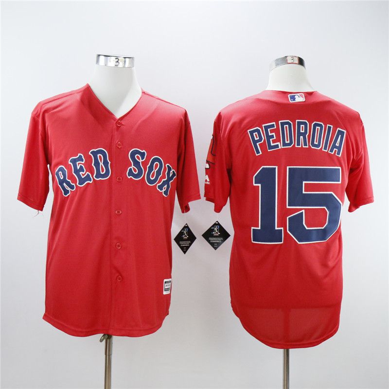 Men Boston Red Sox #15 Pedroia Red Game MLB Jerseys->boston red sox->MLB Jersey